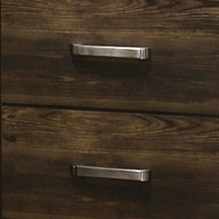 Transitional Style 2 Drawer Wooden Nightstand with Plinth Base, Brown