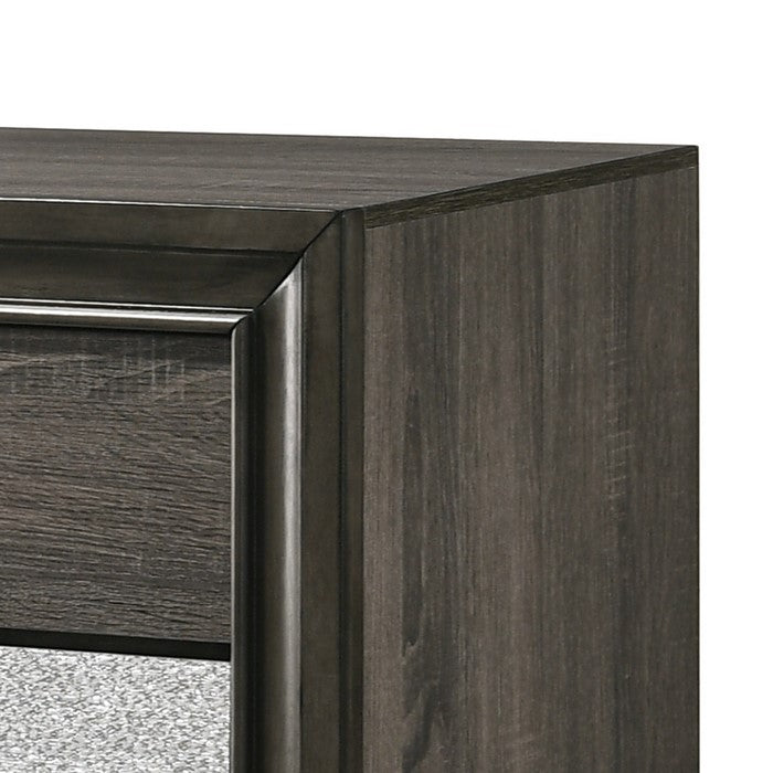 Transitional Style 3 Drawer Wooden Nightstand with Bracket Feet, Gray