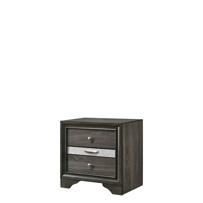 Transitional Style 3 Drawer Wooden Nightstand with Bracket Feet, Gray