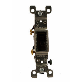 Leviton 1451-2 15 Amp, 120 Volt, Toggle Framed Single-Pole AC Quiet Switch, Residential Grade, Grounding, Brown