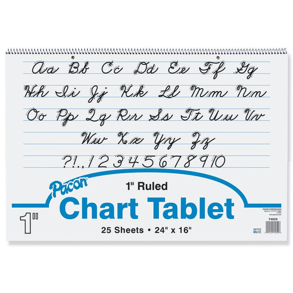 Pacon Chart Tablet, 24"X16", 1" Ruling, 25 Sheets