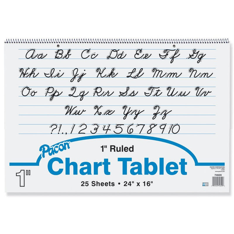 Pacon Chart Tablet, 24"X16", 1" Ruling, 25 Sheets