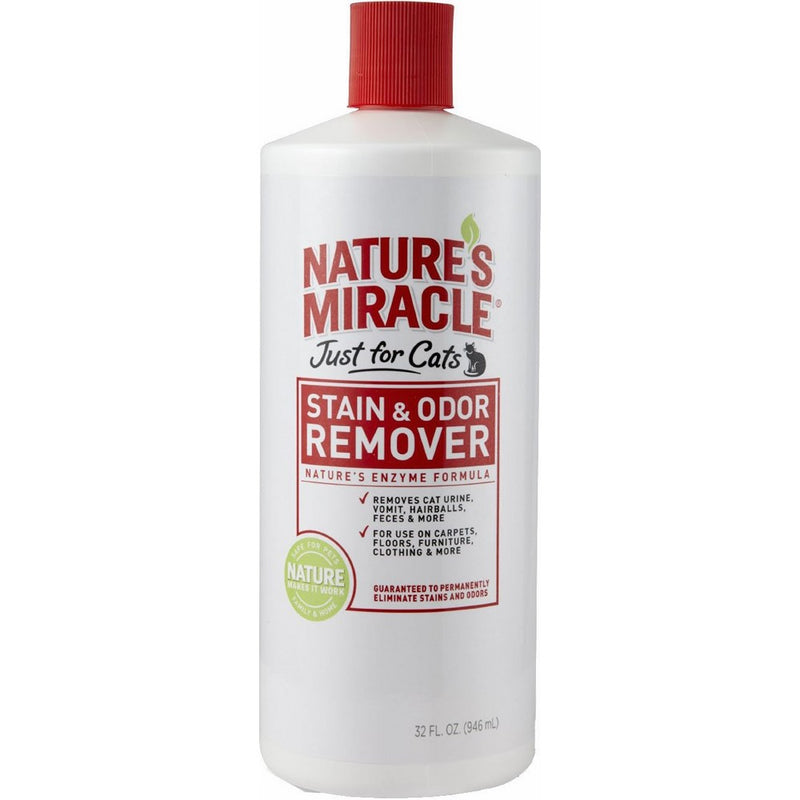 Nature's Miracle Just for Cats Stain & Odor Remover, 32-Ounce Pour Bottle (HG-5158)