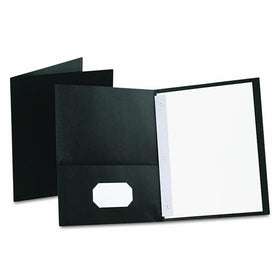 Oxford Twin Pocket Folders with Fasteners, Letter Size, Black, 25 per Box (57706)