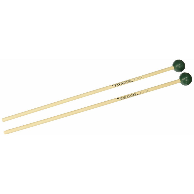 Mike Balter 105B Round Rubber Xylophone Medium-Hard Marimba Mallets - Dark Green