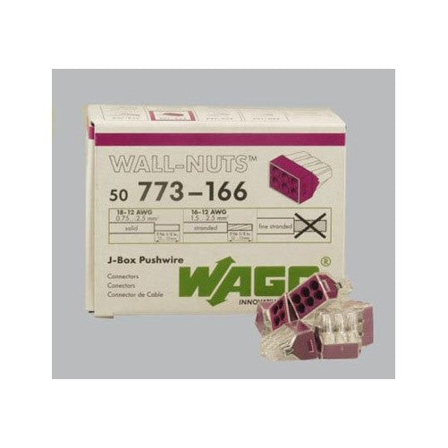 Wago Wire Connector 600 V Clear 6 Conductor 50/Box