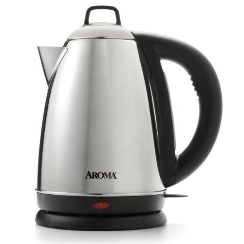 Aroma Housewares Hot H20 X-Press 1.5 Liter (6-Cup) Cordless Electric Water Kettle, Stainless Steel