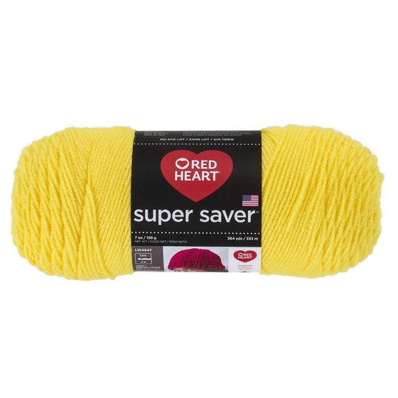 RED HEART Super Saver Yarn, Bright Yellow