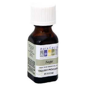 Aura Cacia Pure Aromatherapy 100% Pure Essential Oil, Sage, Thought - Provoking, 0.5-Ounces (Pack of 2)