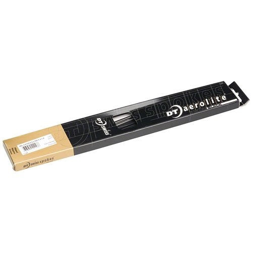 DT Swiss Aerolite 2.0/1.5 x 282mm Black Bladed Spokes. Box of 20 with Silver Alloy Nipples