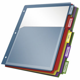 Cardinal Expanding Pocket Poly Divider, 5-Tab, Multi-Color (84012CB)