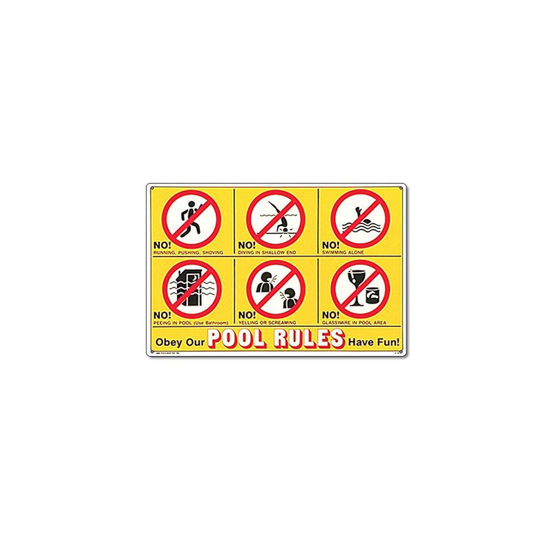 Poolmaster 41357 Icon Pool Rules Sign for Residential Pools