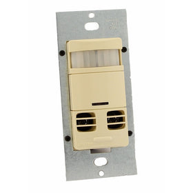 Leviton OSSMT-GDI Ultrasonic/Infrared, Multi-Technology Wall Switch Sensor, No Neutral, 2400 sq. ft. Major & 400 sq. ft. Minor Motion Coverage, Ivory