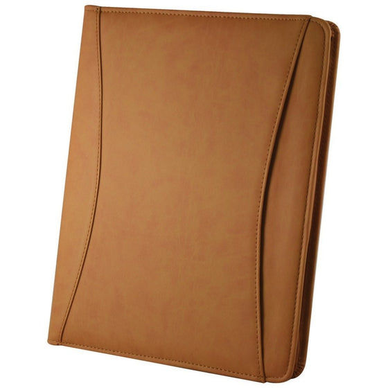 Preferred Nation Preferred Nation Zip-Around Padfolio Note Pad Holder Tan