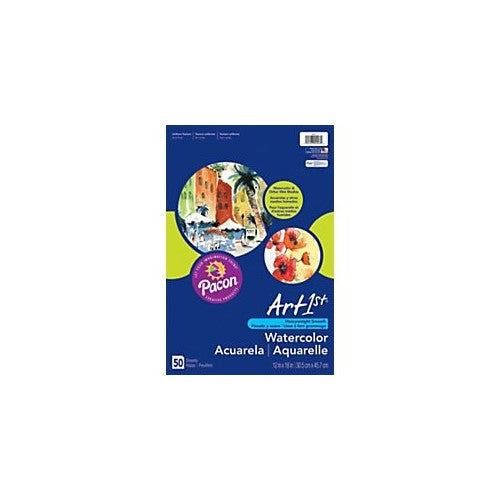 Pacon PAC4927 Art1st Watercolor Paper, 12" x 18", White, 50 Sheets