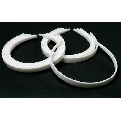 1/2" White Plastic Headbands - (3 Packages of 12) - 36 Total Headbands to Create Individualized and Personalized Hair Accessories