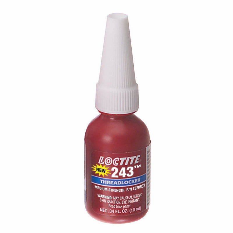 Loctite 1329837 243 Blue Medium Strength Threadlockers, 0.34 oz, 10 mL, 3/4 Thread