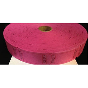 2000 Blank Hot Pink Single Roll Consecutively Numbered Raffle Tickets