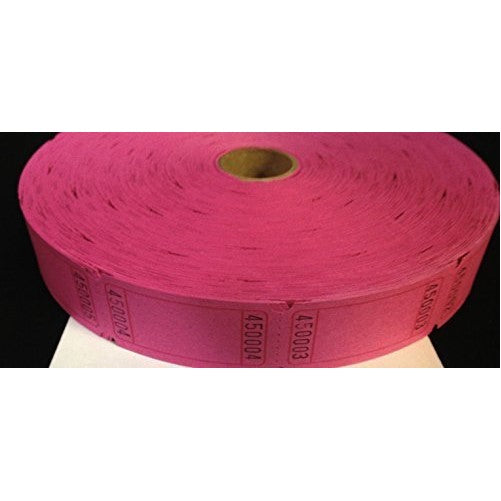 2000 Blank Hot Pink Single Roll Consecutively Numbered Raffle Tickets