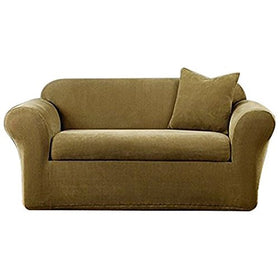 Sure Fit Stretch Metro 2-Piece - Chair Slipcover- Brown (SF39414)