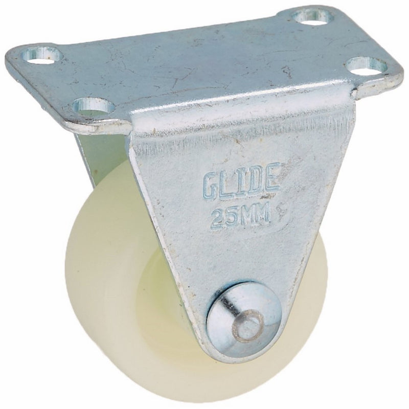 2 Pcs 25mm Diameter Wheel Fixed Type Flat Plate Rigid Roller Caster