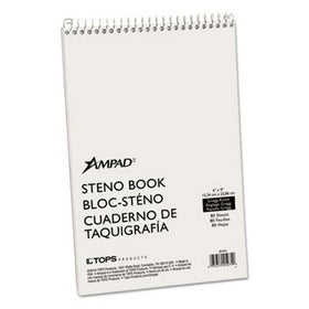Ampad 25274 Steno Book, 15 lb, Gregg Ruled, 80 Sheets, 6"x9", GN Tint