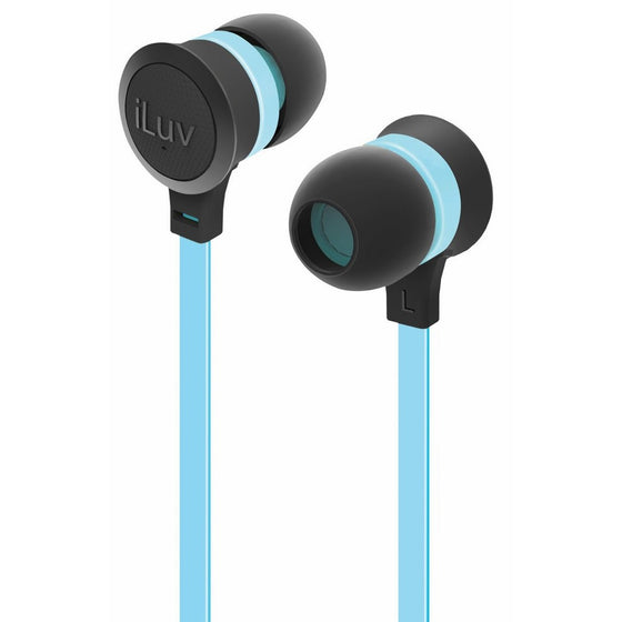 iLuv IEP336BBLN Neon Sound High-Performance Earphone with SpeakEZ Remote for Kindle, Tablets and Smartphones, Baby Blue Neon