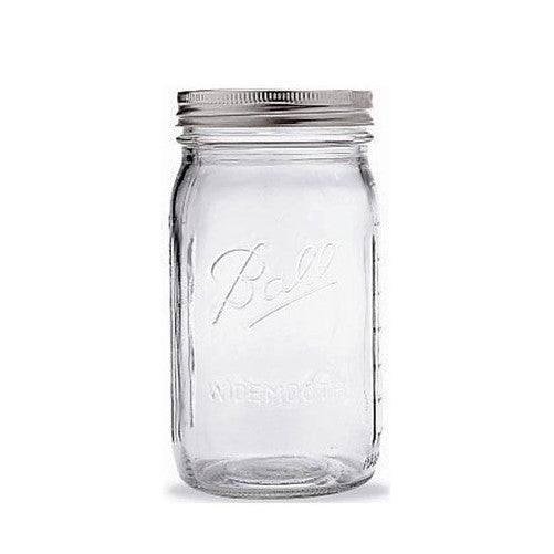 Ball Quart Jar with Silver Lid, Wide Mouth, 1 Jar