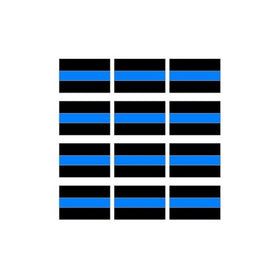 Thin Blue Line Sheet of 12 - Window Bumper Sticker