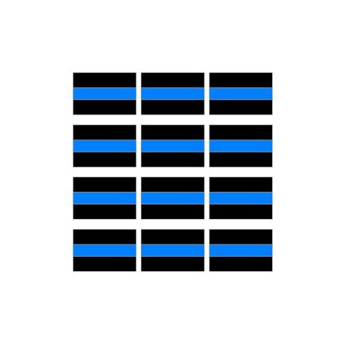 Thin Blue Line Sheet of 12 - Window Bumper Sticker