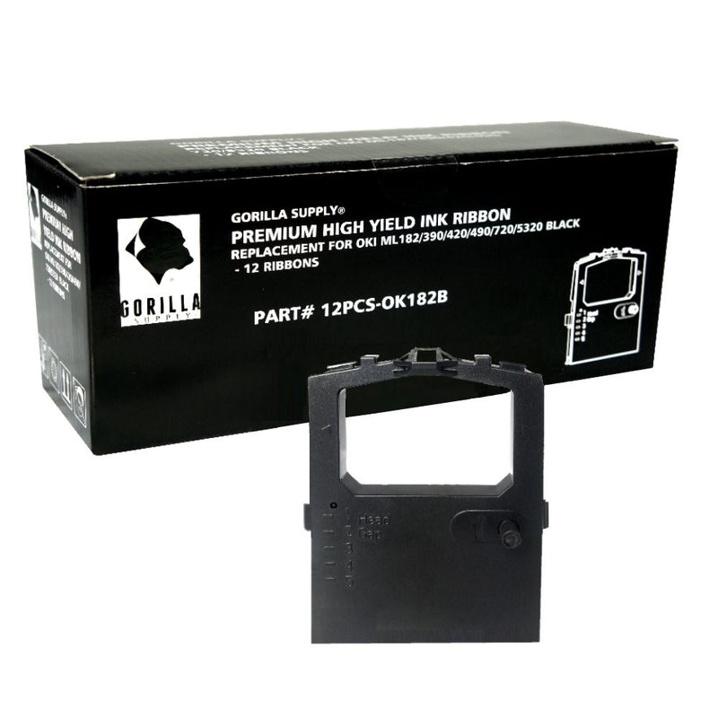 12 Pack Ink Ribbon Replacement for Okidata 320 420 Turbo 52102001 52104001 (12-pk, Black)