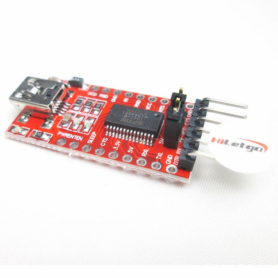 HiLetgo FT232RL FTDI Mini USB to TTL Serial Converter Adapter Module 3.3V 5.5V FT232R Breakout FT232RL USB to Serial Mini USB to TTL Adapter Board for Arduino