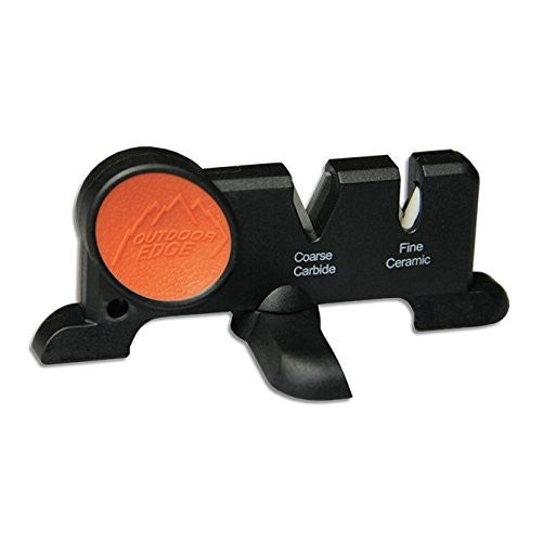 Outdoor Edge SharpX, SX-100, 2 Stage Ceramic and Carbide Knife Sharpener with Rotating Stable X Base
