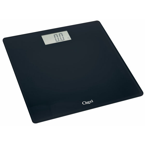 Ozeri Precision Digital Bath Scale (400 Lbs Edition), In Tempered Glass With Step-on Activation, Black