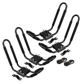 2 Pairs Snowboard Kayak Carrier Boat Canoe Surf Ski Board Roof Top Mounted Rack