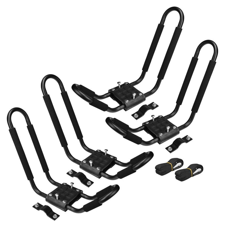 2 Pairs Snowboard Kayak Carrier Boat Canoe Surf Ski Board Roof Top Mounted Rack