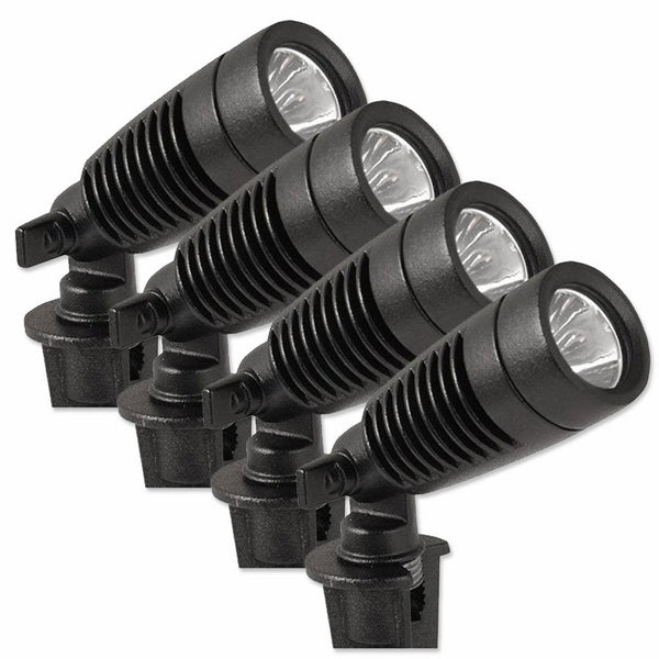 Moonrays 95548 Low Voltage LED Metal Spotlight Kit (Pack of 4), Black