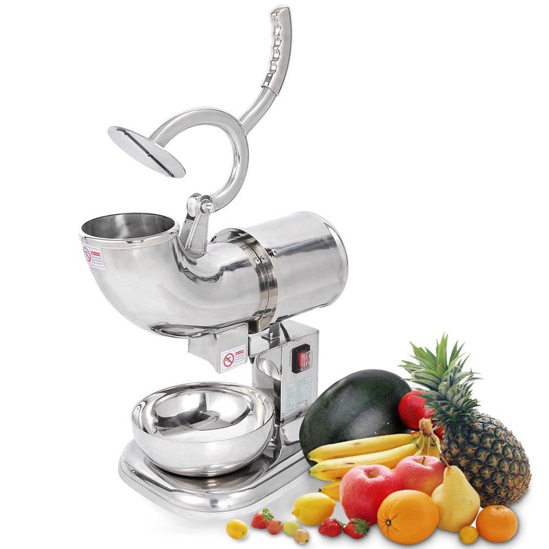 Yescom Commercial 250W 440lb/h Dual Stainless Steel Blade Countertop Electric Ice Shaver Maker Crusher Snow Cone Machine