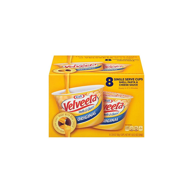 Velveeta Shells and Cheese Original Single Serve Cups, 2.39 Ounce, 8 Count