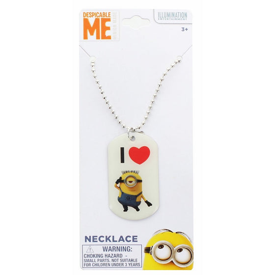 2 Despicable Me Minions 18-inch Dog Tag Necklace (2 Different Designs)