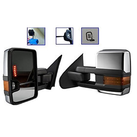 03-06 Silverado Sierra Towing Power Heated Mirrors Signal Pair Chrome Clearance