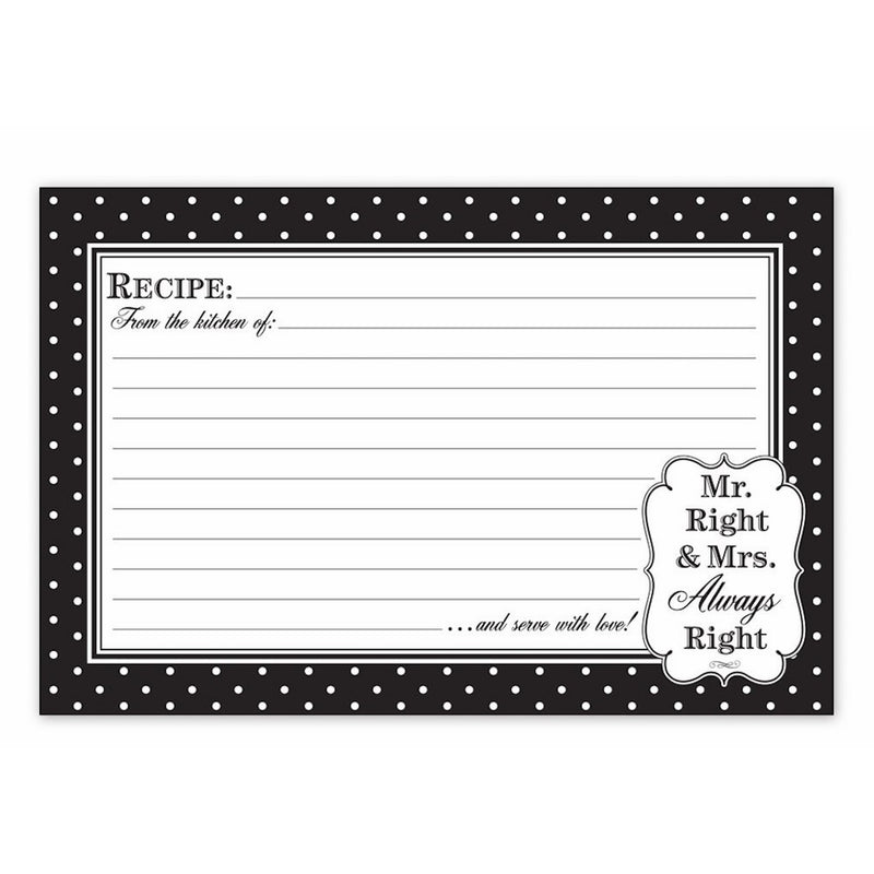 Brownlow Gifts Recipe Cards, Mr. and Mrs. Right