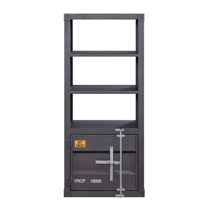 Industrial Style Metal Left Side Pier with 1 Compartment, Gray