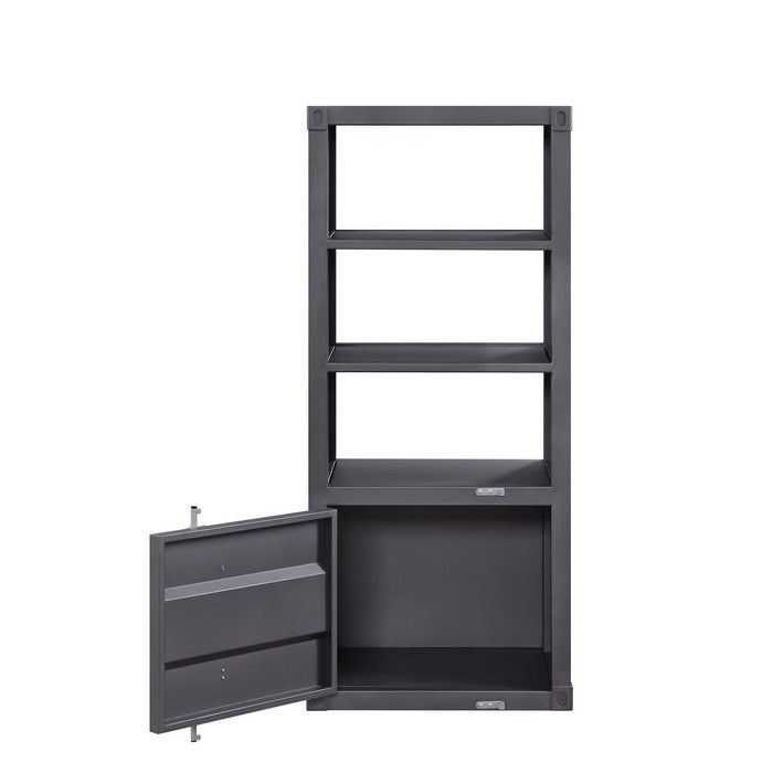 Industrial Style Metal Left Side Pier with 1 Compartment, Gray