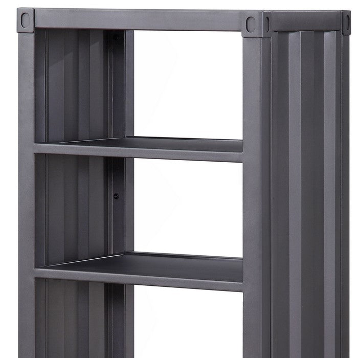 Industrial Style Metal Left Side Pier with 1 Compartment, Gray