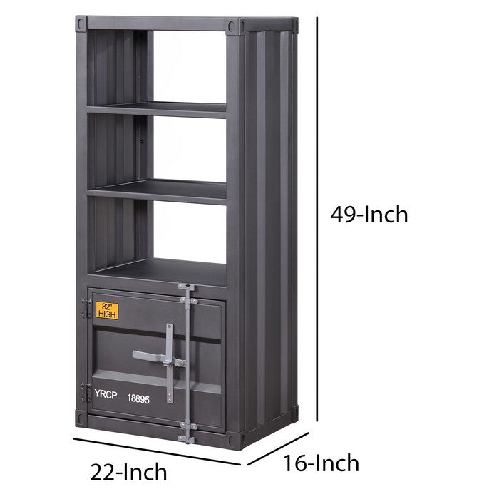 Industrial Style Metal Left Side Pier with 1 Compartment, Gray