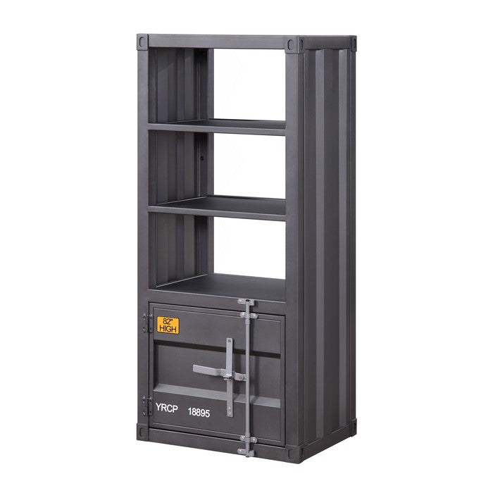 Industrial Style Metal Left Side Pier with 1 Compartment, Gray