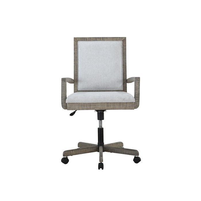 5 Star Base Fabric Upholstered Wooden Executive Office Chair, Gray