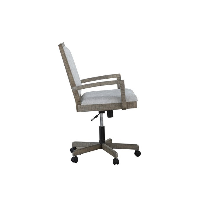 5 Star Base Fabric Upholstered Wooden Executive Office Chair, Gray