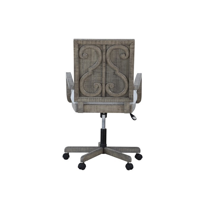 5 Star Base Fabric Upholstered Wooden Executive Office Chair, Gray